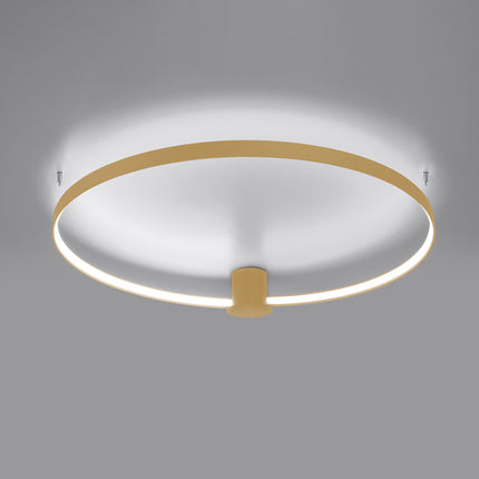 Gros plan du halo LED continu sous l'anneau Solis 55 cm doré