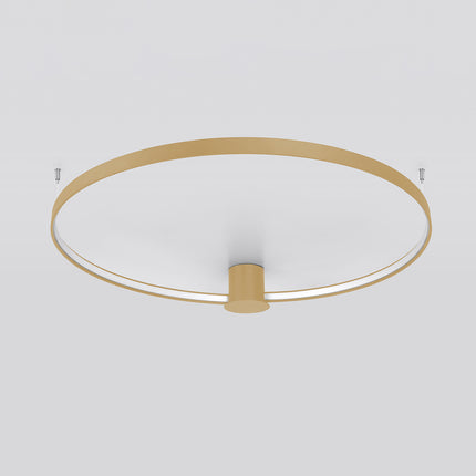 Plafonnier Anneau Solis 55 cm doré, anneau fixé au plafond vu sous un autre angle