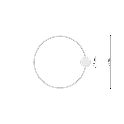 Schéma du Plafonnier Anneau Solis vu de face, anneau 78 cm
