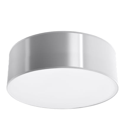 Plafonnier Arène 25 gris en PVC sur fond neutre