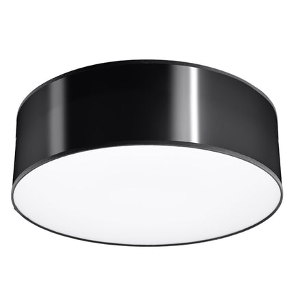 Plafonnier Arène 25 noir en PVC sur fond neutre