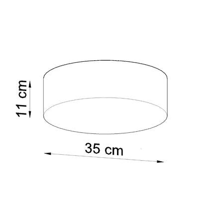 Plafonnier Arène 35 gris diffusant une lumière homogène