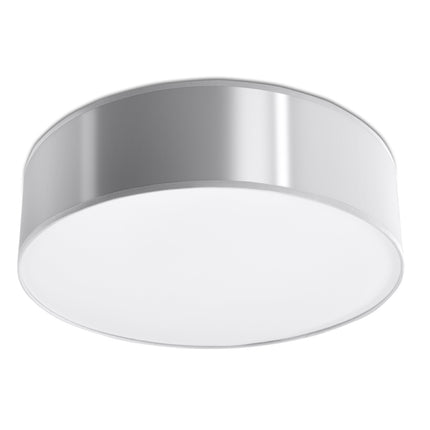 Plafonnier Arène 35 gris en PVC sur fond neutre