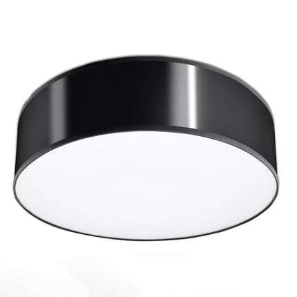Plafonnier Arène 35 noir en PVC sur fond neutre