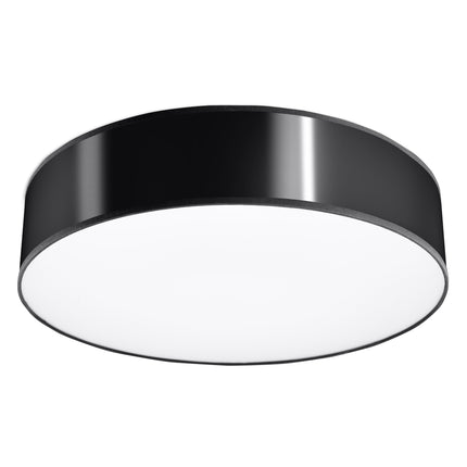 Plafonnier Arène 45 noir en PVC sur fond neutre