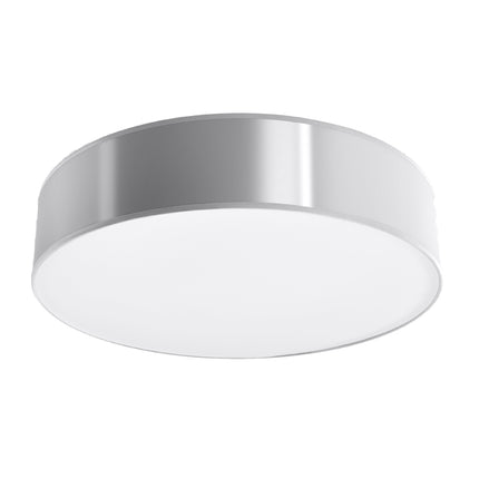 Plafonnier Arène rond gris de 55 cm, abat-jour gris et diffuseur opalin, vue packshot