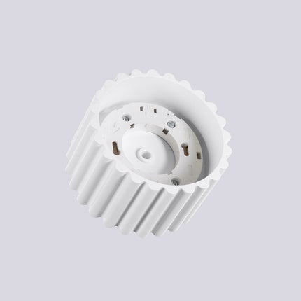 View from below of the Aura 1 ceiling light showing the GX53 socket and mounting system