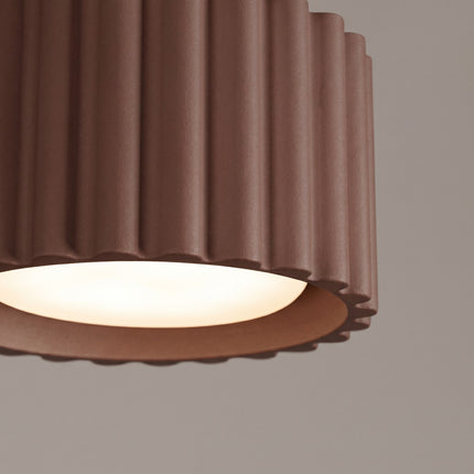 Plafonnier Aura 1 Aluminium Cannelé Brun Chocolat GX53, vue de détail