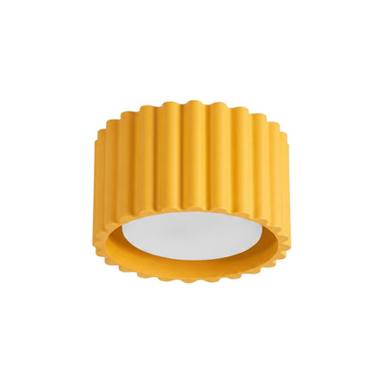 Plafonnier Aura 1 Aluminium Cannelé Jaune Ambré GX53, packshot sur fond blanc