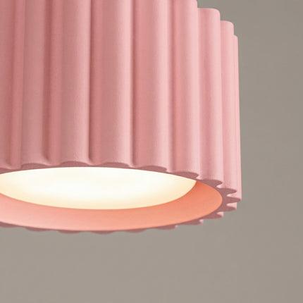 Plafonnier Aura 1 Aluminium Cannelé Rose Poudré GX53, vue de détail