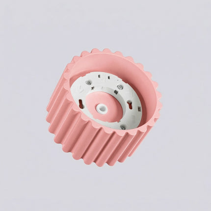 Plafonnier Aura 1 Aluminium Cannelé Rose Poudré GX53, packshot de trois quarts