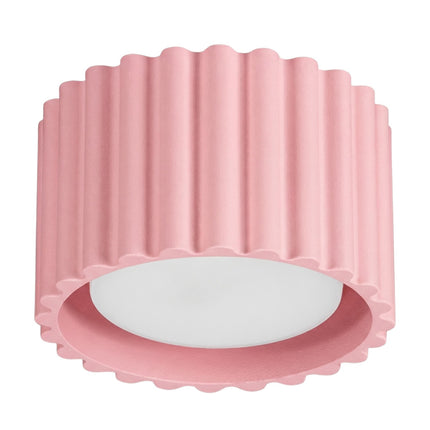 Plafonnier Aura 1 Aluminium Cannelé Rose Poudré GX53, packshot sur fond blanc