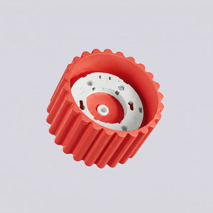 Plafonnier Aura 1 Aluminium Cannelé Rouge Vif GX53, packshot de trois quarts