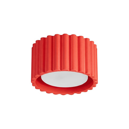 Plafonnier Aura 1 Aluminium Cannelé Rouge Vif GX53, packshot sur fond blanc