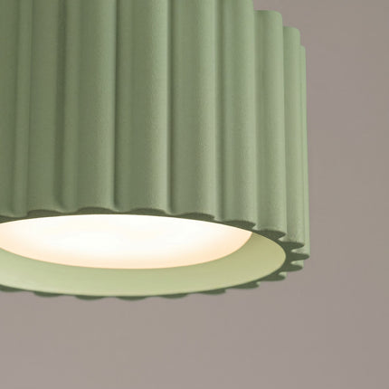 Plafonnier Aura 1 Aluminium Cannelé Vert Sauge GX53, vue de détail