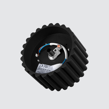 Câblage et étiquette technique du plafonnier Aura noir GX53