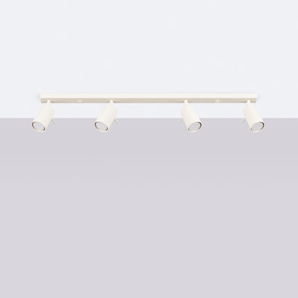 Plafonnier Barre 4 Spots Orientables Beige, vue en situation