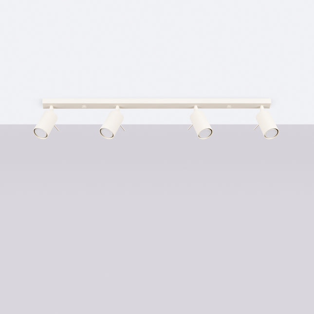 Plafonnier Barre 4 Spots Orientables Beige, vue en situation