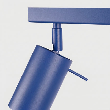Plafonnier Barre 4 Spots Orientables Bleu Outremer, détail de la fixation