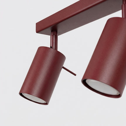 Plafonnier Barre 4 Spots Orientables Bordeaux, détail de la finition