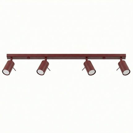 Plafonnier Barre 4 Spots Orientables Bordeaux, packshot sur fond blanc