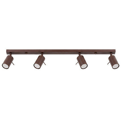 Plafonnier Barre 4 Spots Orientables Brun Chocolat, packshot sur fond blanc
