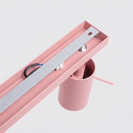 Plafonnier Barre 4 Spots Orientables Rose Poudré, vue de détail
