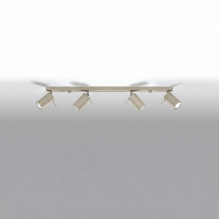 Plafonnier Barre 4 Spots Orientables Taupe, vue en situation