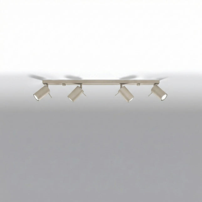 Plafonnier Barre 4 Spots Orientables Taupe, vue en situation