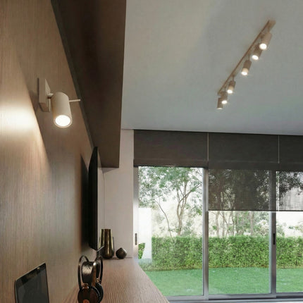 Plafonnier Barre 4 Spots Orientables Taupe, mise en situation