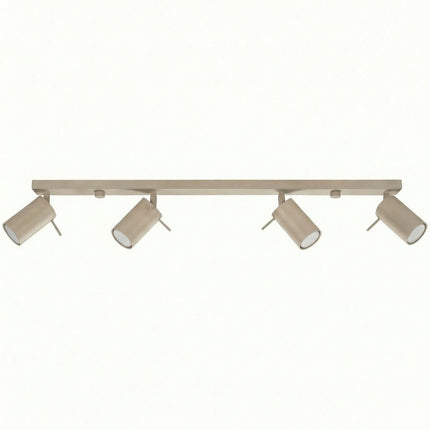 Plafonnier Barre 4 Spots Orientables Taupe, packshot sur fond blanc