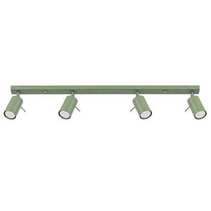 Plafonnier Barre 4 Spots Orientables Vert Sauge, packshot sur fond blanc