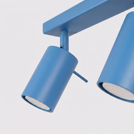 Plafonnier Barre 6 Spots Orientables Bleu Azur, détail de la finition
