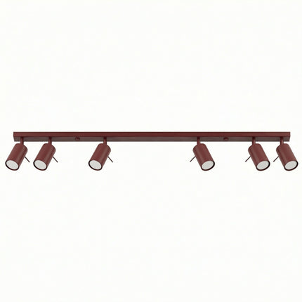Plafonnier Barre 6 Spots Orientables Bordeaux, packshot sur fond blanc