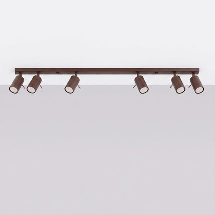 Plafonnier Barre 6 Spots Orientables Brun Chocolat, vue en situation