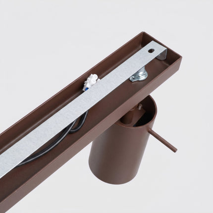 Plafonnier Barre 6 Spots Orientables Brun Chocolat, vue de détail