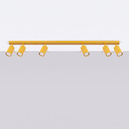 Plafonnier Barre 6 Spots Orientables Jaune Ambré, vue en situation