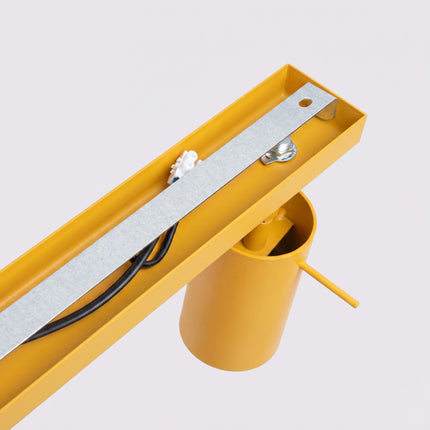 Plafonnier Barre 6 Spots Orientables Jaune Ambré, vue de détail