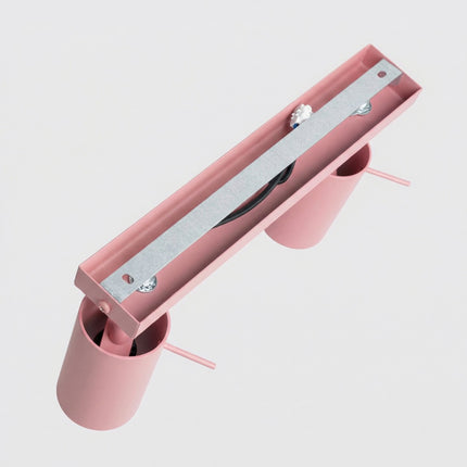 Plafonnier Barre 6 Spots Orientables Rose Poudré, vue de détail