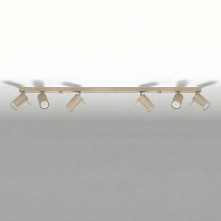 Plafonnier Barre 6 Spots Orientables Taupe, vue en situation