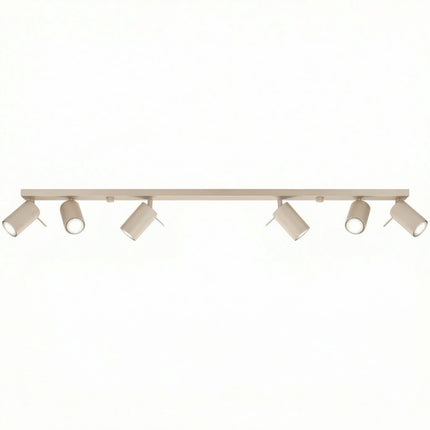 Plafonnier Barre 6 Spots Orientables Taupe, packshot sur fond blanc