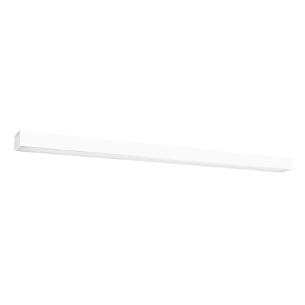 Plafonnier barre moderne LED blanc 118 cm, profil linéaire en aluminium, sur fond blanc