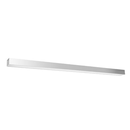Plafonnier barre moderne LED gris 118 cm, profil linéaire en aluminium, sur fond blanc