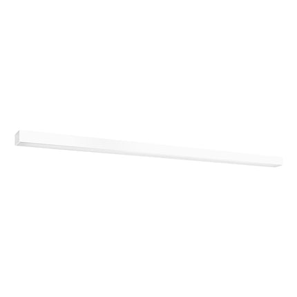 Plafonnier barre moderne LED blanc 150 cm, profil linéaire en aluminium, sur fond blanc