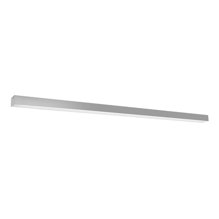 Plafonnier barre moderne LED gris 150 cm, profil linéaire en aluminium, sur fond blanc