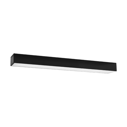 Plafonnier barre moderne LED noir 67 cm, profil linéaire en aluminium, sur fond blanc