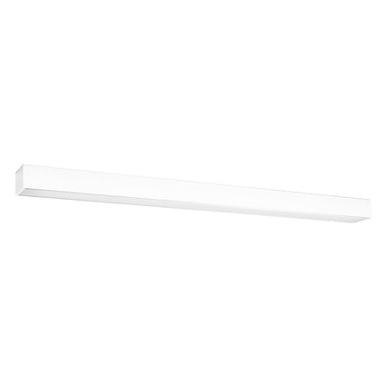 Plafonnier barre moderne LED blanc 90 cm, profil linéaire en aluminium, sur fond blanc