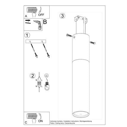 Instructions de montage du plafonnier Bicolore noir