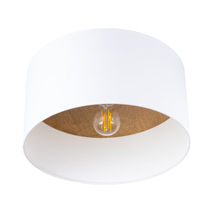 Plafonnier Bois Intérieur Blanc/Brun Clair, éteint