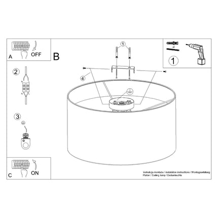 Instructions de montage du Plafonnier Bois Intérieur Blanc/Brun Foncé